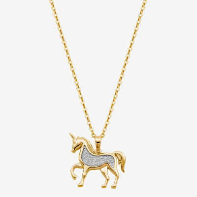 Unicorn Womens 18K Gold Over Silver Pendant Necklace