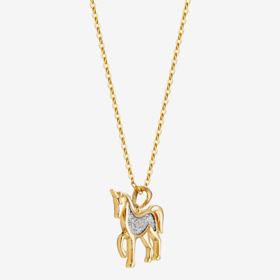 Unicorn Womens 18K Gold Over Silver Pendant Necklace