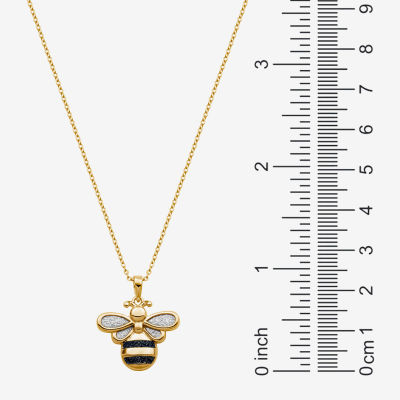 Bee Womens 18K Gold Over Silver Pendant Necklace