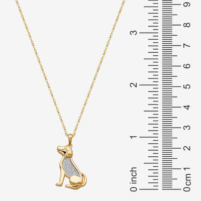 Dog Womens 18K Gold Over Silver Pendant Necklace