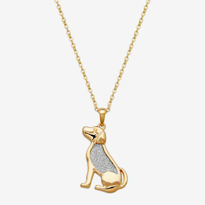 Dog Womens 18K Gold Over Silver Pendant Necklace