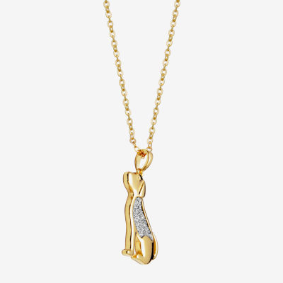 Dog Womens 18K Gold Over Silver Pendant Necklace