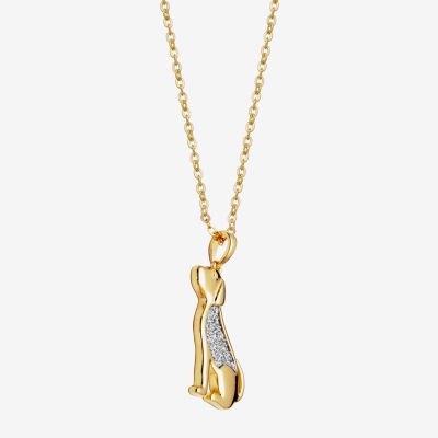 Dog Womens 18K Gold Over Silver Pendant Necklaces