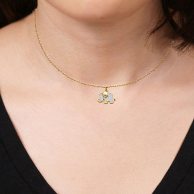 Elephant Womens 18K Gold Over Silver Pendant Necklaces
