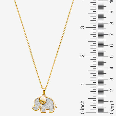 Elephant Womens 18K Gold Over Silver Pendant Necklace