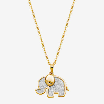 Elephant Womens 18K Gold Over Silver Pendant Necklace