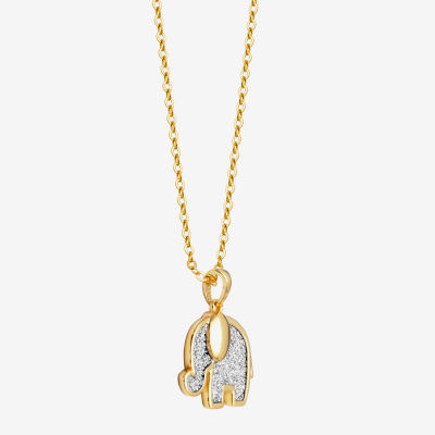 Elephant Womens 18K Gold Over Silver Pendant Necklaces