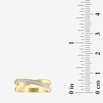 (G-H / Si2-I1) Womens 1/10 CT. T.W. Lab Grown White Diamond 14K Gold Over Silver Sterling Cocktail Ring