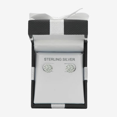 Sterling Silver Cubic Zirconia Round Stud Earrings - 6MM