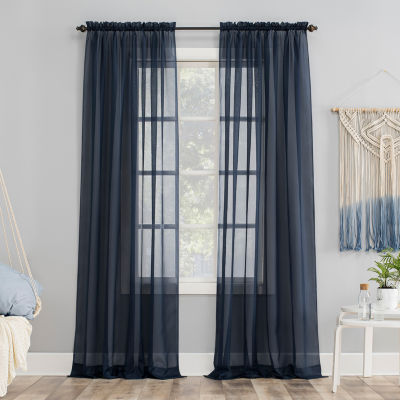 No 918 Emily Rod Pocket Sheer Single Curtain Panel