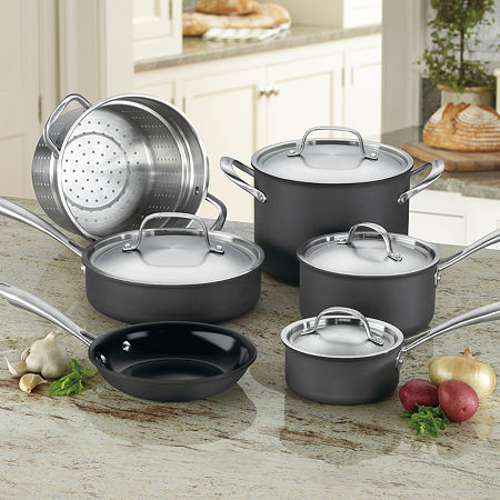 Cuisinart GreenGourmet Hard Anodized 10-pc. Cookware Set, One Size, Gray