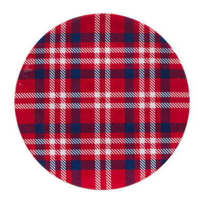 Certified International Patriotic Plaid 6-pc. Melamine Dinner Plate