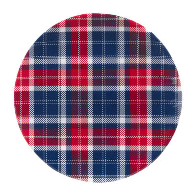 Certified International Patriotic Plaid 6-pc. Melamine Salad Plate