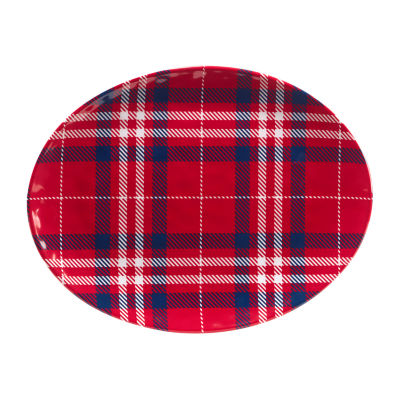 Certified International Patriotic Plaid 2-pc. Melamine Serving Platter