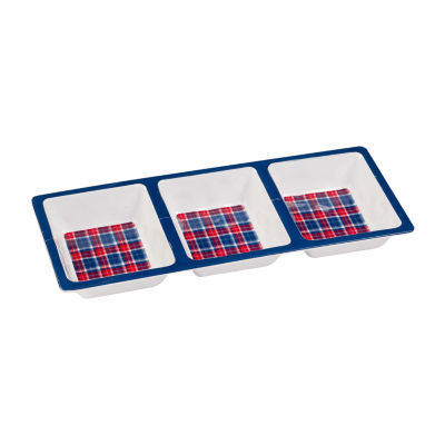 Certified International Patriotic Plaid 3-pc. Serving Sets