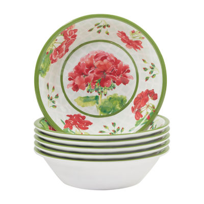 Certified International Geraniums 6-pc. Melamine Cereal Bowl