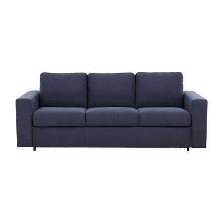 Stearns & Foster Paolo 82 Queen Sleeper Sofa With Memory Foam Mattress, One Size, Blue