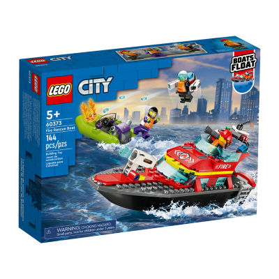 City Fire Rescue Boat Building Toy Set (144 Pieces)