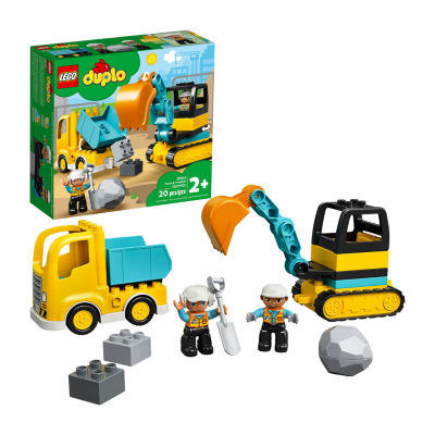Duplo Construction Truck & Tracked Excavator Building Toy (20 Pieces)