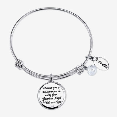 Footnotes Faith Stainless Steel Angel Bangle Bracelet