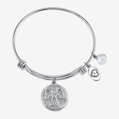 Footnotes Faith Stainless Steel Angel Bangle Bracelet