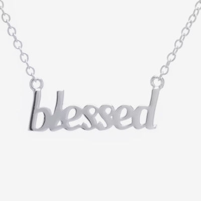 Silver Treasures Blessed Sterling Silver 16 Inch Cable Pendant Necklace