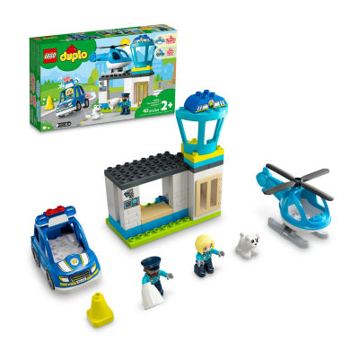 Duplo Rescue Police Station & Helicopter Building Toy (40 Pieces)