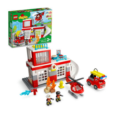 Duplo Rescue Fire Station & Helicopter Building Toy (117 Pieces)