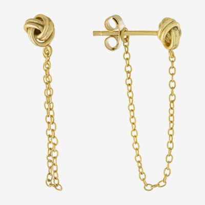 Silver Treasures 14K Gold Over Silver Knot Drop Earrings