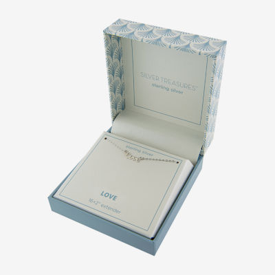 Silver Treasures Love Womens Sterling Silver Pendant Necklaces
