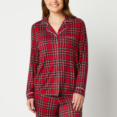 Liz Claiborne Cool and Calm Womens Long Sleeve Pajama Top