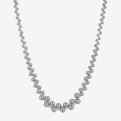 1928 Silver Tone 18 Inch Collar Necklace