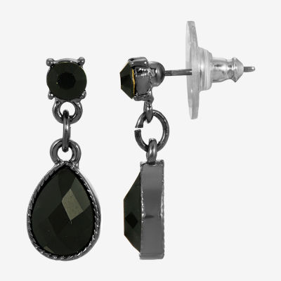 1928 Black Tone Drop Earrings