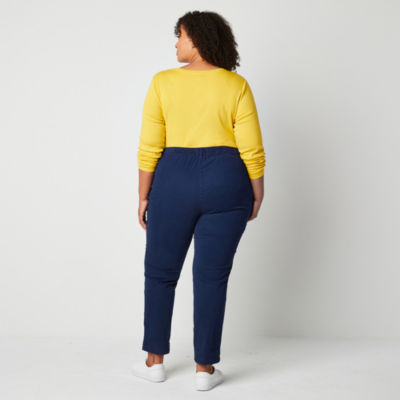 St. John's Bay-Plus Womens Adaptive Regular Fit Slim Easy-on + Easy-off Seated Wear Trouser