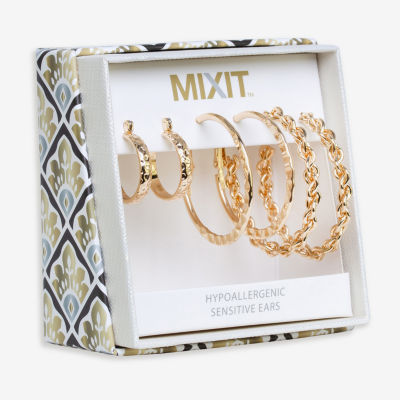 Mixit Gold Tone Pair Earring Set