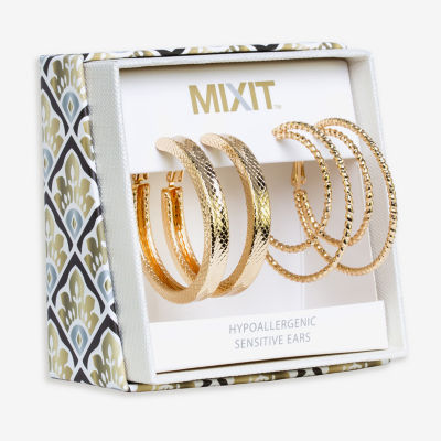 Mixit Gold Tone 2 Pair Earring Set