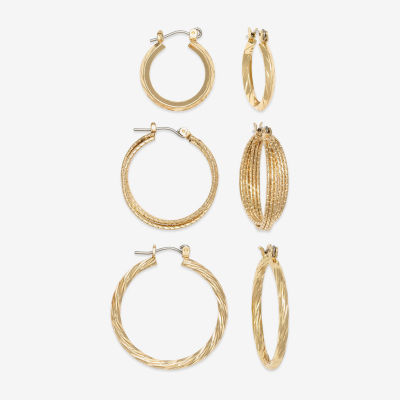 Mixit Hypoallergenic Hoop 3 Pair Earring Set