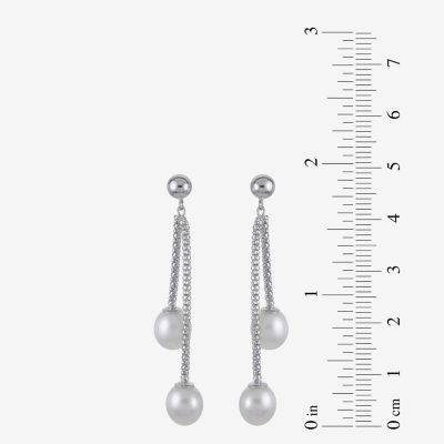 Cultured Freshwater Pearl Sterling Silver Drop Earrings