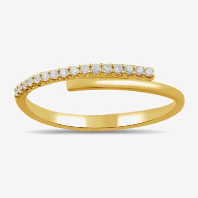 Womens 1/10 CT. T.W. Lab Grown White Diamond 10K Gold Delicate Band