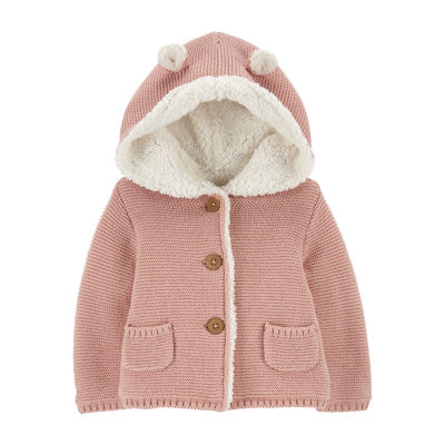 Carter's Baby Girls Hooded Long Sleeve Cardigan