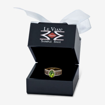 Le Vian® Ring featuring 1 1/6 cts. Green Apple Peridot™, 1/3 Chocolate Diamonds®, 1/4 Nude Diamonds™ set 14K Honey Gold™