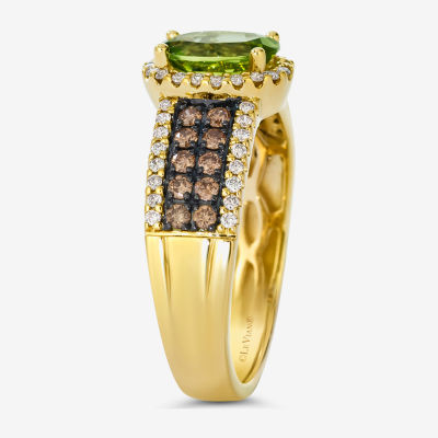 Le Vian® Ring featuring 1 1/6 cts. Green Apple Peridot™, 1/3 Chocolate Diamonds®, 1/4 Nude Diamonds™ set 14K Honey Gold™