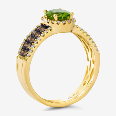 Le Vian® Ring featuring 1 1/6 cts. Green Apple Peridot™, 1/3 Chocolate Diamonds®, 1/4 Nude Diamonds™ set 14K Honey Gold™