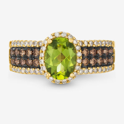 Le Vian® Ring featuring 1 1/6 cts. Green Apple Peridot™, 1/3 Chocolate Diamonds®, 1/4 Nude Diamonds™ set 14K Honey Gold™