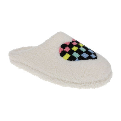 Joe Boxer Micro Sherpa Heart Clog Womens Memory Foam Clog Slippers