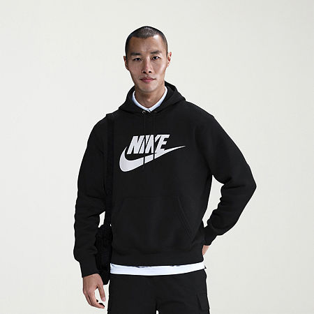Nike Club Mens Long Sleeve Fleece Active Hoodie, Xx-large, Black
