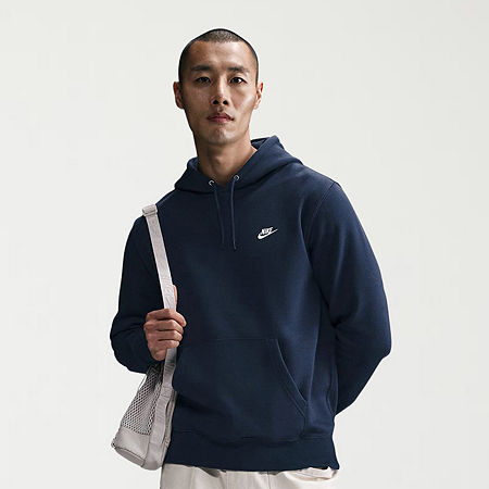 Nike Club Fleece Mens Long Sleeve Fleece Active Hoodie, X-large, Blue