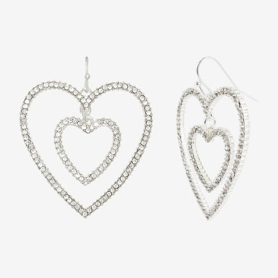 Mixit Womens Heart Drop Earrings