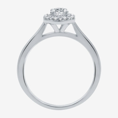 I Said Yes (H-I / I1) Womens 1 CT. T.W. Lab Grown White Diamond Sterling Silver Round Side Stone Halo Bridal Set