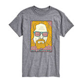 The Big Lebowski The Dude Abides Mens Crew Neck Short Sleeve